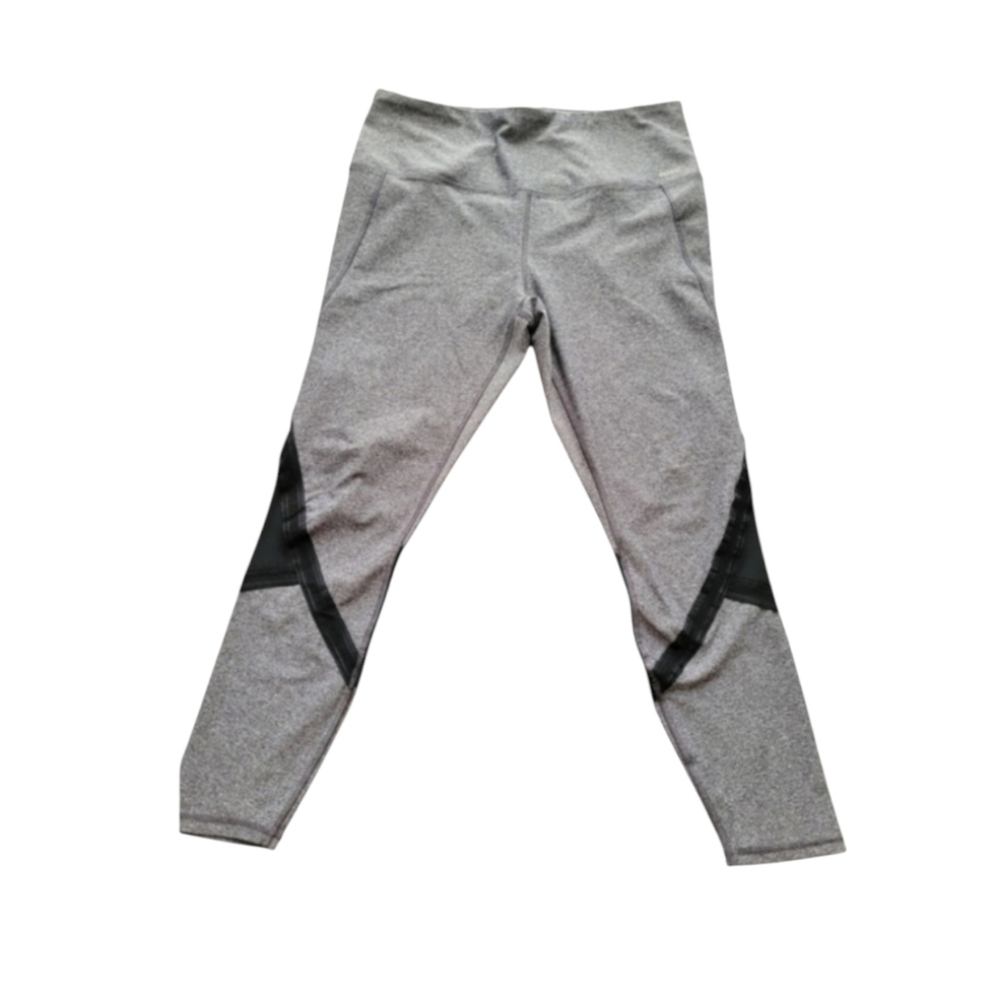 RBX Mesh Leg Breathable Mesh See through Heather Gray Exercise Leggings Size XL